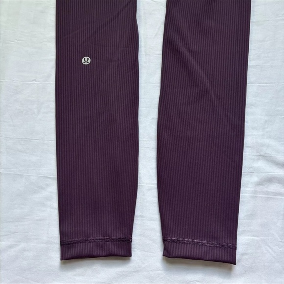 Lululemon Wunder Train Ribbed HR Tight 28" GPTH Grape Thistle Women's Size 2 - Picture 2 of 5
